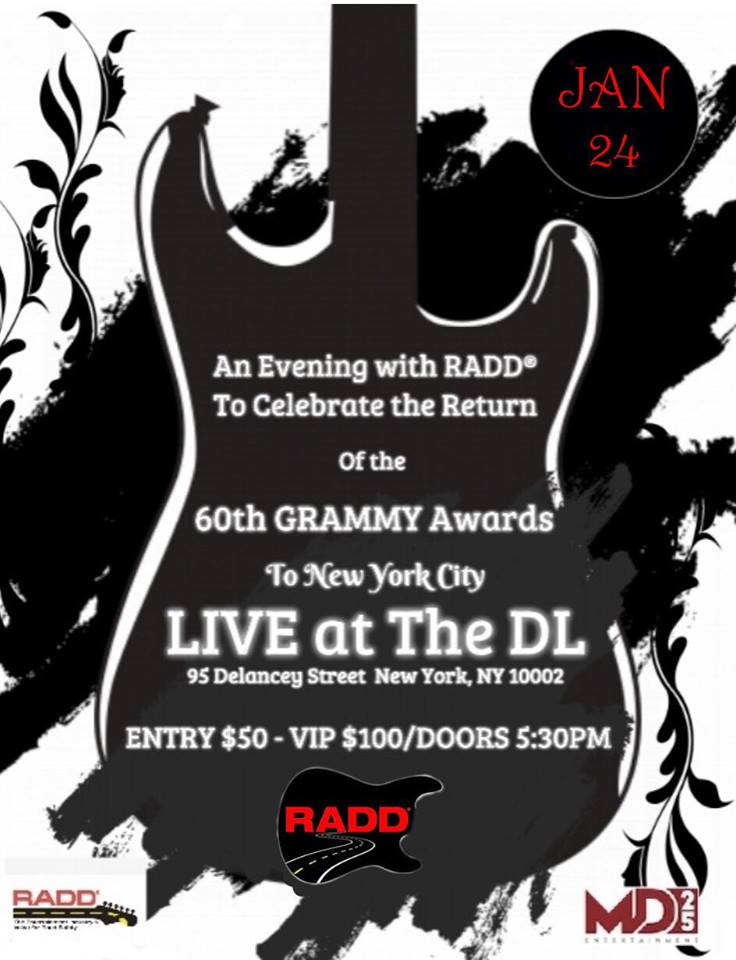 NYC Event Alert: The GRAMMYs are Back in NYC—Celebrate via “An Evening With RADD” 1/24