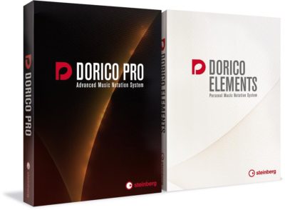 A view of the Dorico Pro and Dorico Elements packaging.
