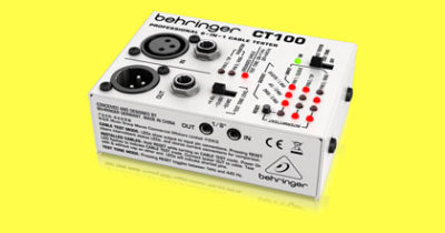 An image of an essential tool for live sound engineers: The Behringer 6-in-1 CT100 cable tester.