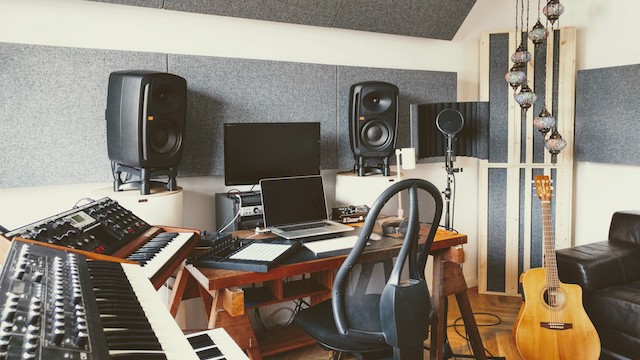 hanging studio monitors